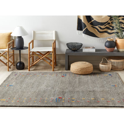 Powelton Solid Colour Wool Hand Woven Area Rug