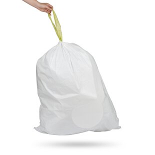 simplehuman Code X Custom Fit Drawstring Trash Bags in Dispenser Packs, 60  Count, 80 Liter / 21.1 Gallon, White