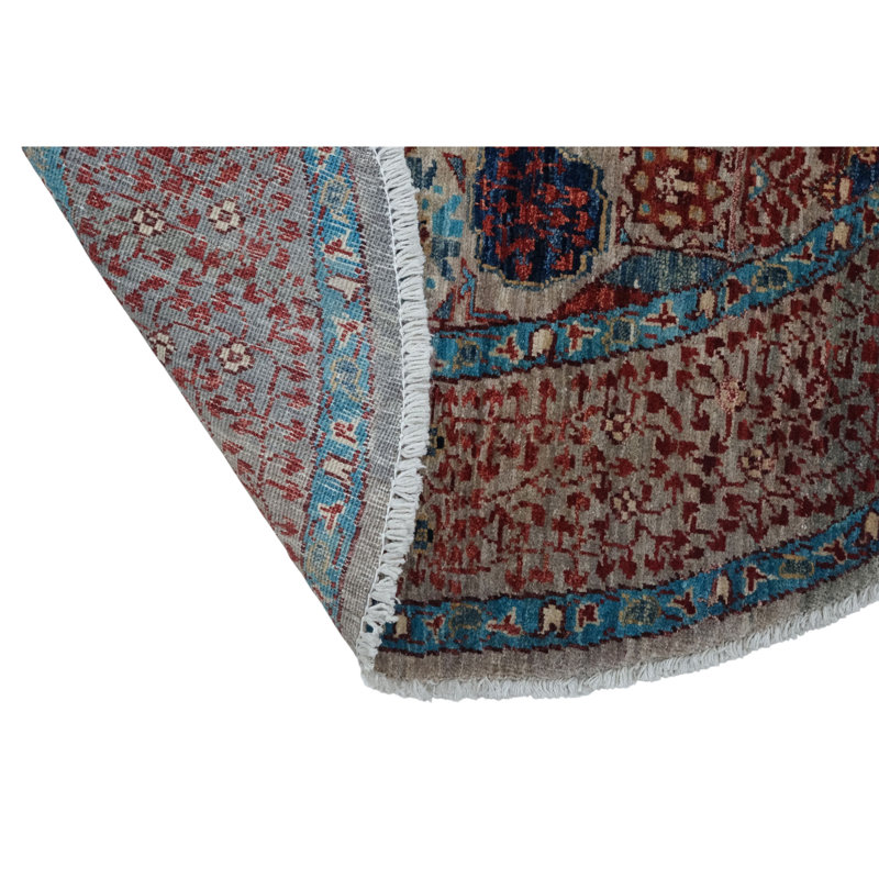 High-Quality Hand-Knotted Navy And Red Area Rug