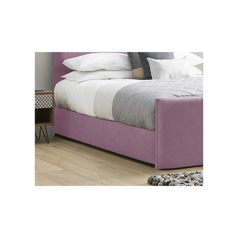 Ledley Kailua Upholstered Bed Frame - Plush Velvet with Headboard and Sprung Slats, Single (3'), Lilac