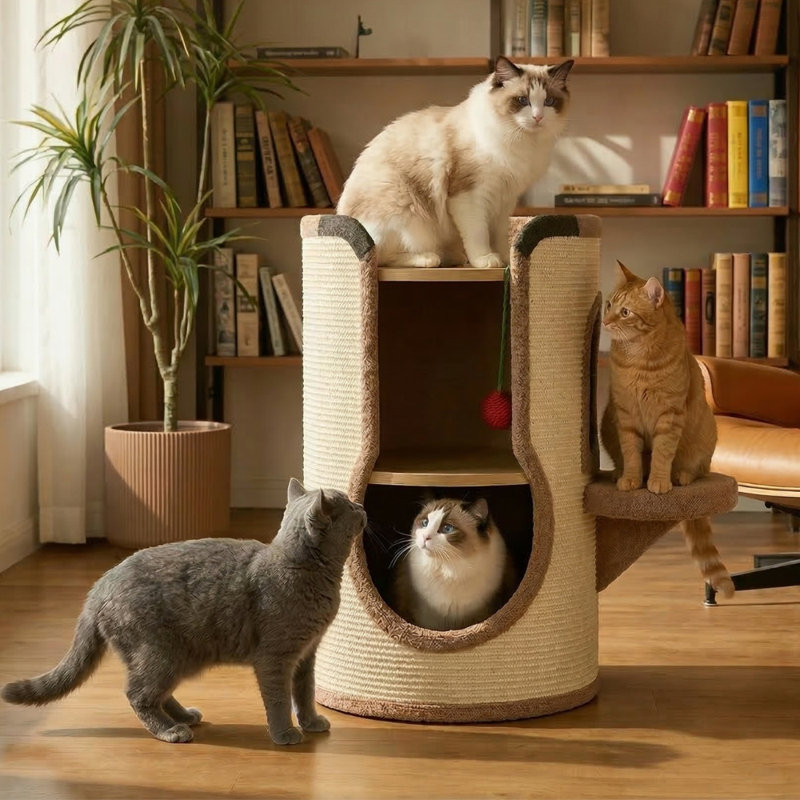Table de bout multifonctionnelle en forme de sisal pour chat