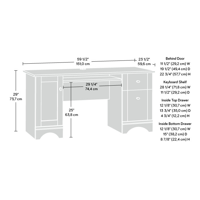 Wood Home Office Desk in Laurel Oak, Gray