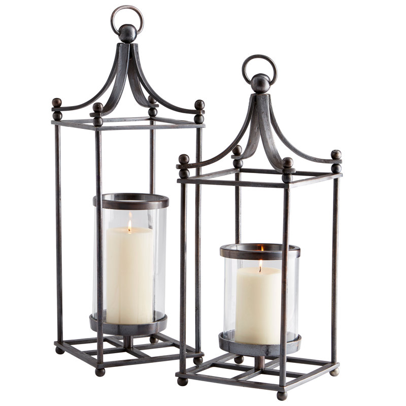 Foxboro Glass Lantern, 24" H x 9.75" W x 9.75" D