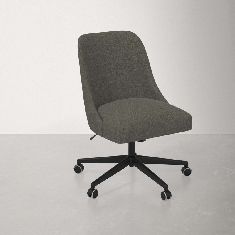 Acosta Height Adjustable Swivel Task Chair, Zuma Charcoal Textured Linen
