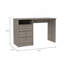 Bureau d'ordinateur avec 1 tablette de rangement ouverte, 3 tiroirs, gris clair