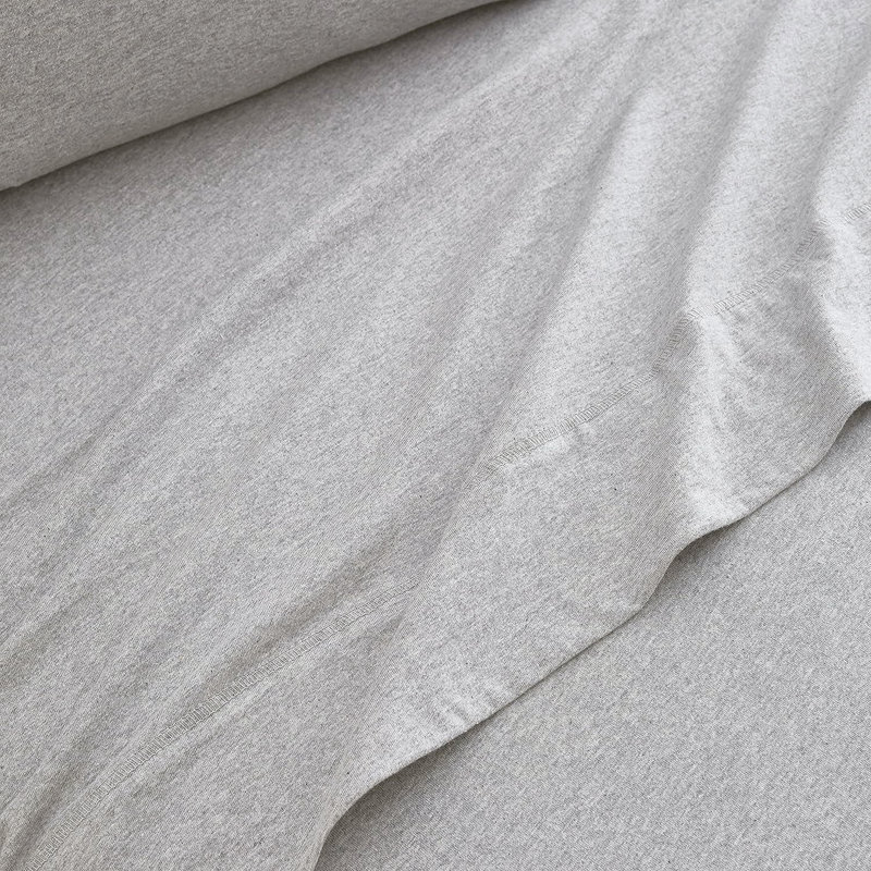 Jersey Knit Full Size Sheets 4pc|100% T-Shirt Cotton Breathable Jersey Sheets Set| All Season , Gray, Gray