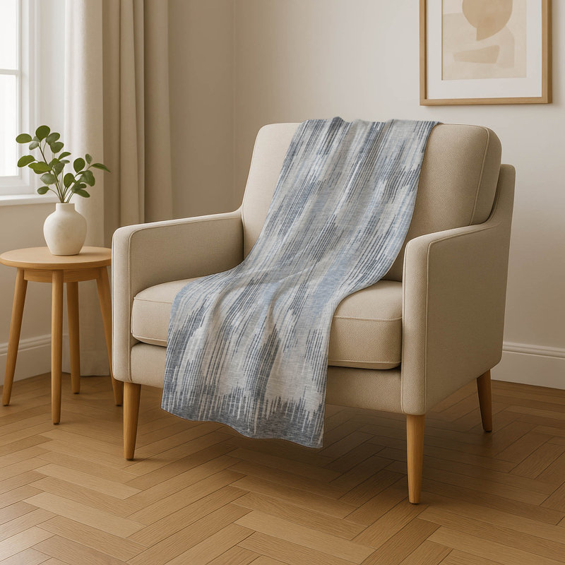 Jeté à rayures Addison Sherpa ASB893, Gris