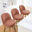 Tabourets de bar 26 po Mid-Century modernes à hauteur de comptoir, tabourets de bar rembourrés en tissu pivotant à 360 ° avec pieds en bois massif, chaises pour îlot avec dossier-1855014815