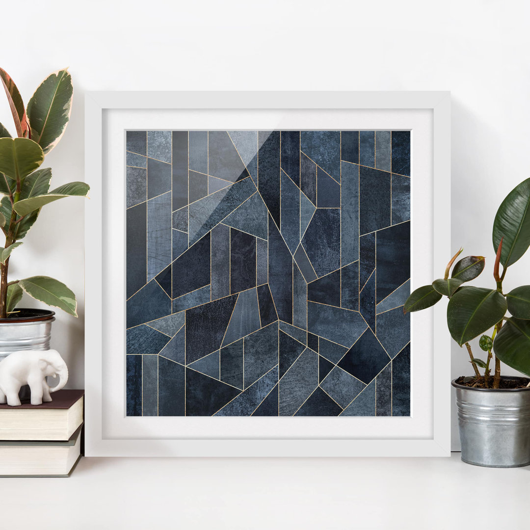 Gerahmtes Poster Blue Geometry