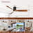 60 In. Led Indoor/outdoor Flush Mount Ceiling Fan With Wood Blades, 6-speed Dc Remote Control