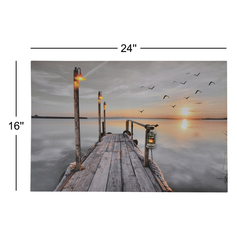 Sunset Over the Sound LED Enhanced Canvas Print