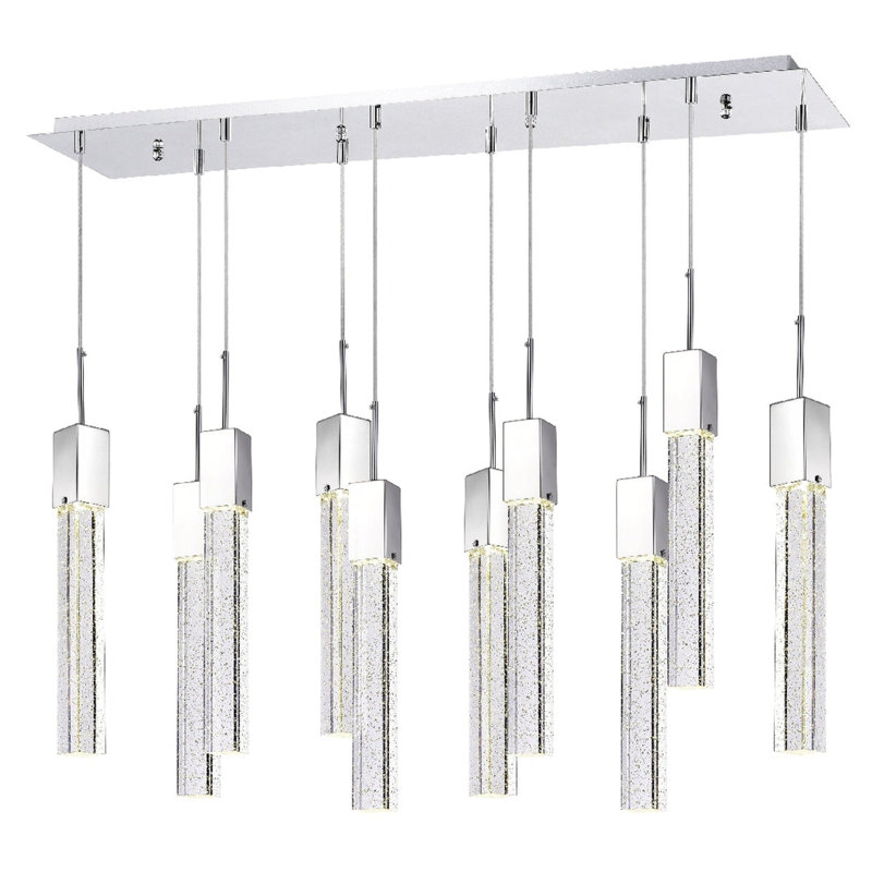 Sparkling 10 - Light LED Square / Rectangle Chandelier