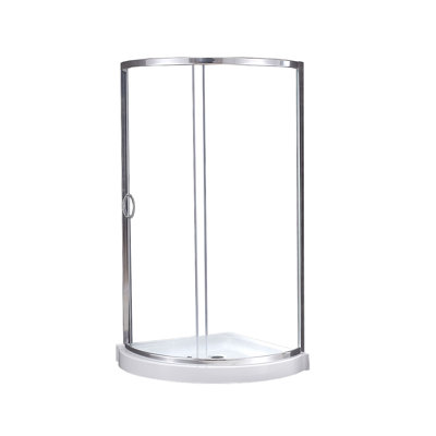 OVE Decors Breeze Premium 40 in. Round Shower Kit w/ Clear, Base in Chrome Finish
