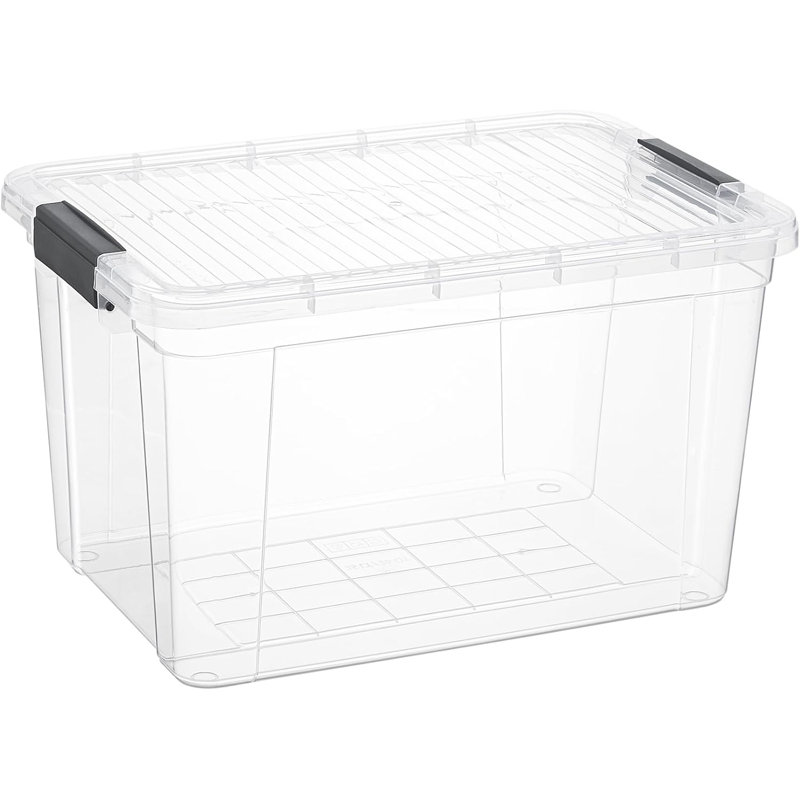 Ebern Designs Clear Storage Bin with Lid, Plastic Storage Box for Home, 26 qt