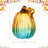 7"H Gradient Turquoise Glass Pumpkin