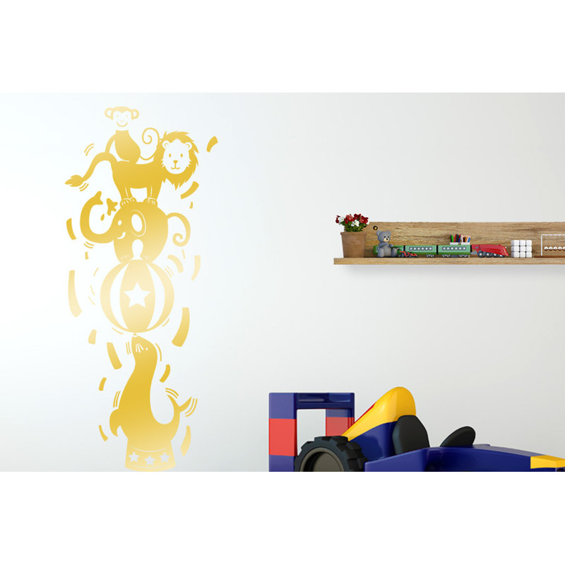Animals Wall Decal, Shiny Gold