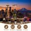 Papier peint auto-adhésif Seattle Skyline Night Mt Rainier Distance-1673617271