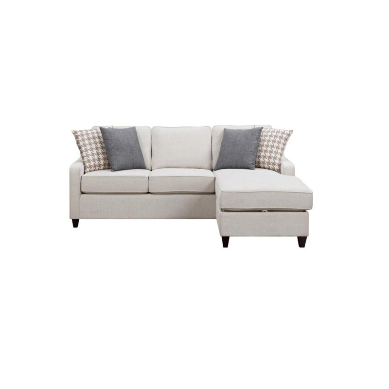 Isla Upholstered L-Shaped Sectional Reversible, Cream Linen Blend