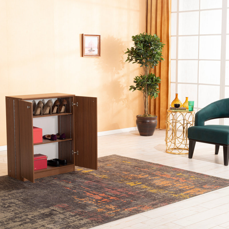 Rangement pour chaussures à 3 niveaux Origamy, Noyer