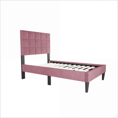Structure de lit plateforme simple en lin brossé réglable, aucun sommier nécessaire, plusieurs couleurs pour la chambre d'amis