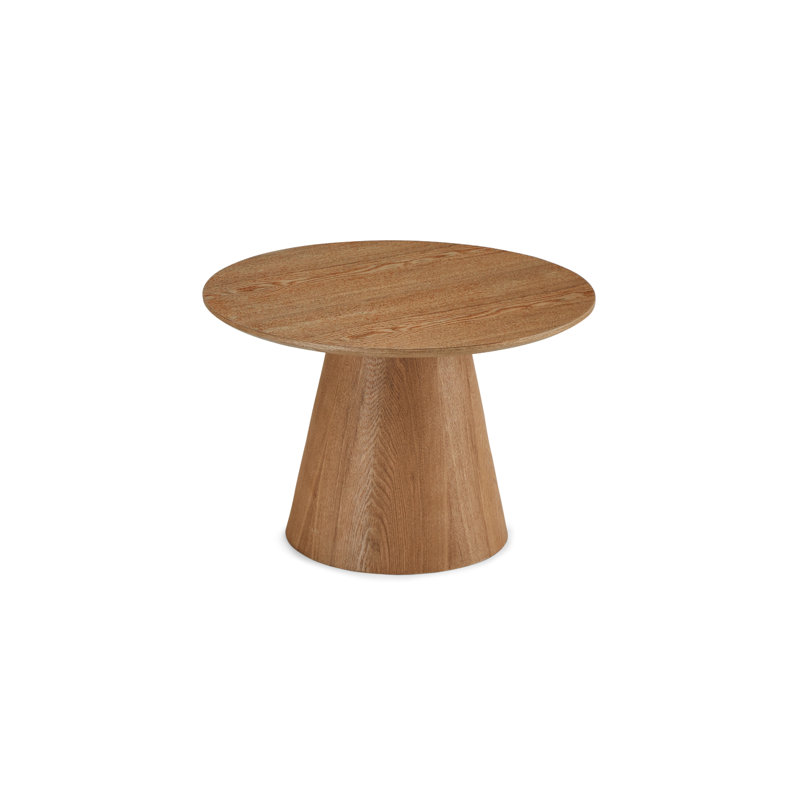 Ludwicka Coffee Table Light Grey DIA 60x40, Natural Wood, 40cm H x 60cm W x 60cm D, Natural Wood
