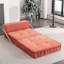 Futon-lit convertible pliable avec matelas et dossier amovible - Orange