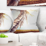 Wall Huge Bent Coconut Tree to Beach Pillow
