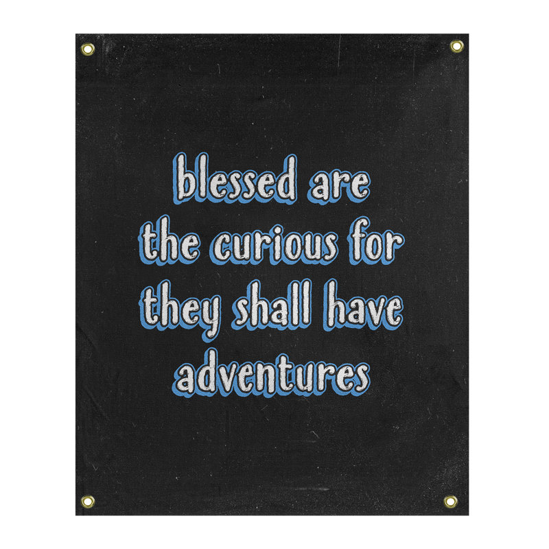 Tapisserie tableau noir en citation de polyester, H 80 po x l 59 po, Bleu