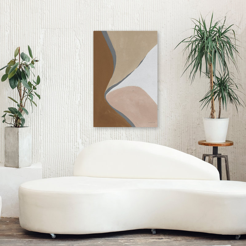 Art abstrait abstrait et beige neutre III, H 36 po x l 24 po