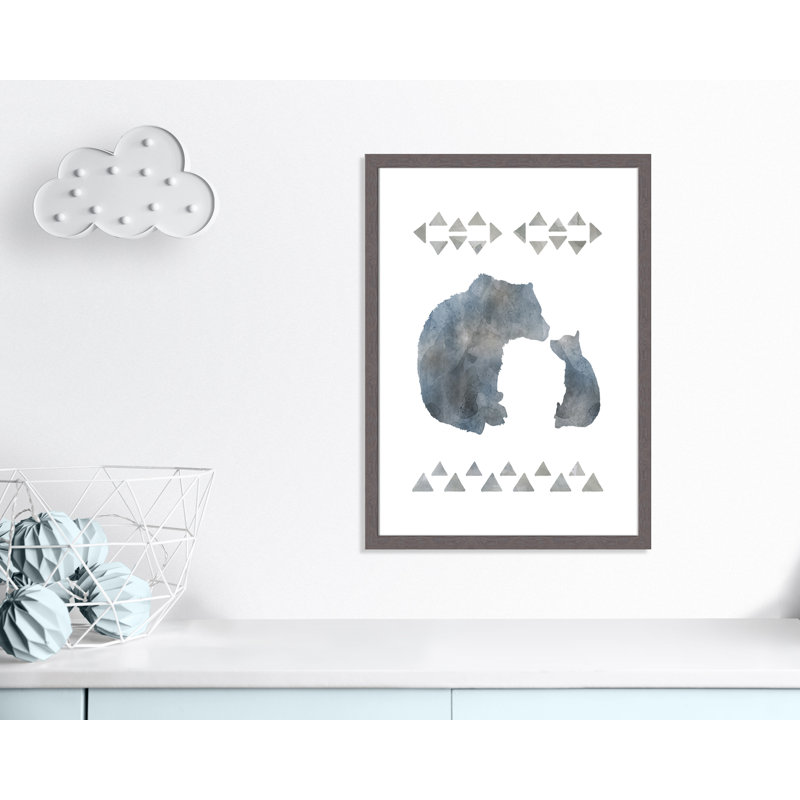 «Little Man Cave Bears», art encadré, H 34,5 po x l 24,5 po x P 0,63 po, Cadre gris