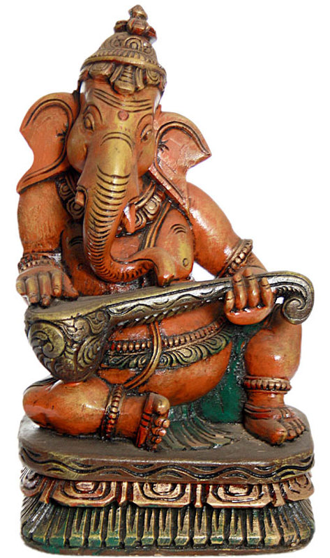 Lord Ganesha jouant du Veena