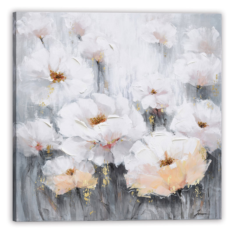 Fleurs - reproduction d'art sur toile tendue, H 20 po x l 20 po x 1,5 po