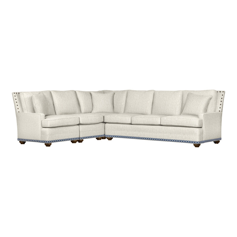 American Bungalow 4-Piece Riverside L-Sectional, Yes, Havana, Nomad Snow Crypton® Chenille
