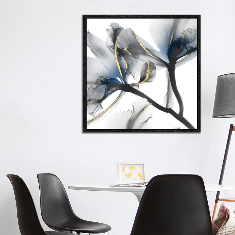 Indigo Luster Cyclamen II by Albert Koetsier - Wrapped Canvas Print, 93.98 cm H x 93.98 cm W, Black Framed