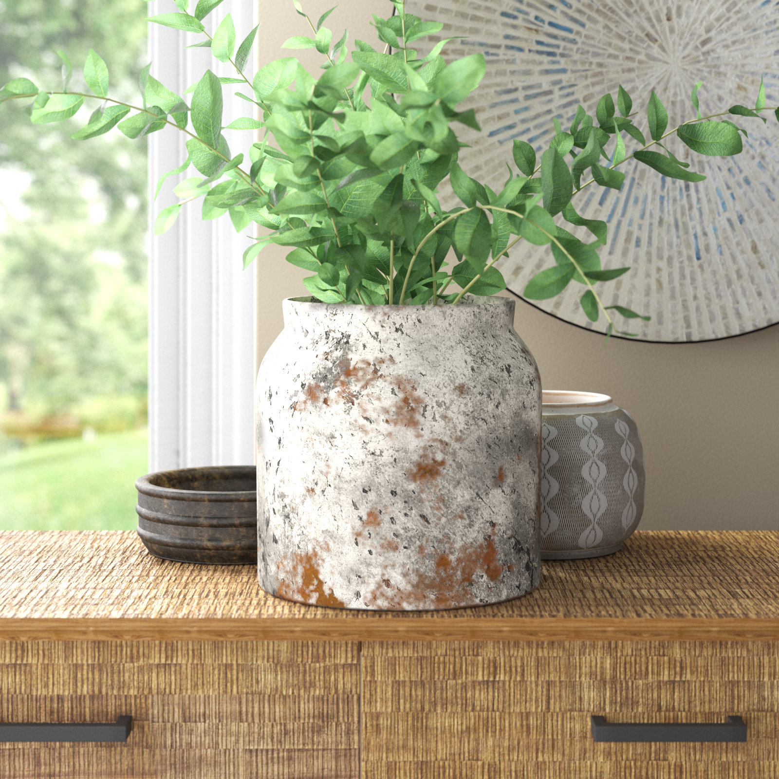 Kacie Terracotta Table Vase, 11.02" H x 11.02" W x 11.02" D
