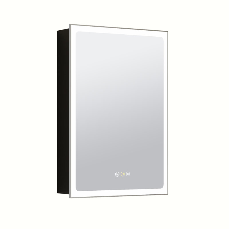 Armoire à pharmacie encastrée / à fixation en surface avec miroir, désembueur, gradateur, prises USB et éclairage intérieur Maximes