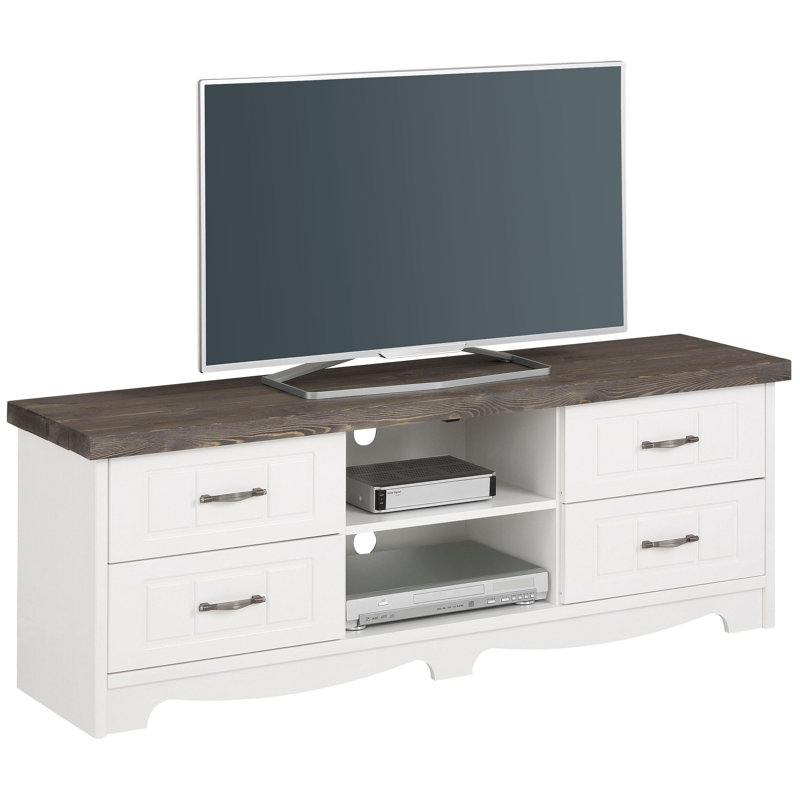 Unfinished TV Stand for TVs up to 65", White/Grey