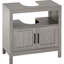 Armoire de salle de bain moderne avec rangement sous le lavabo et tablette grise 2 portes peu encombrantes