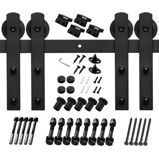 Titanium Steel Double Door Barn Door Hardware Kit Standard Double