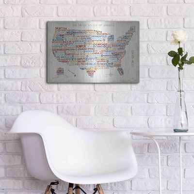 «US City Map» par Michael Mullan, art mural en métal