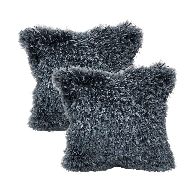 Housse de coussin bleue unie, Bleu