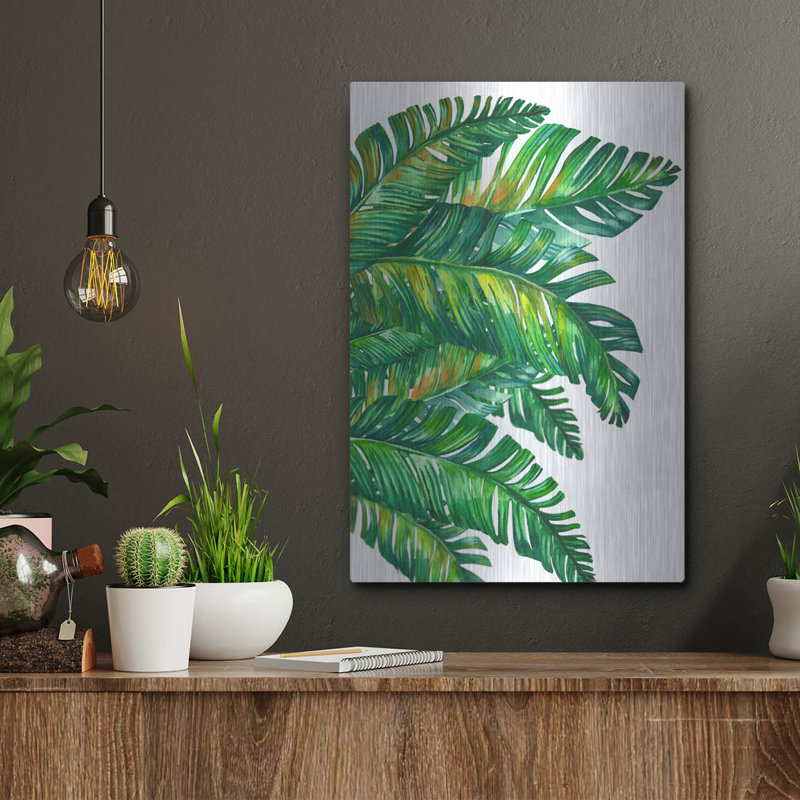 Winston Porter «Tropical Leaves 7» par Mark Ashkenazi, art mural en métal, H 16 po x l 12 po