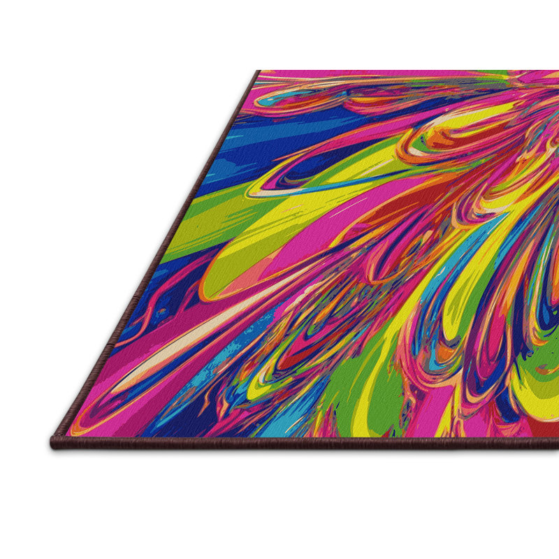 Spectrum Swirl Rug, Rectangle 3' x 5'