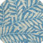 Tapis extérieur rond lavable floral bleu sarcelle et ivoire 8 pi