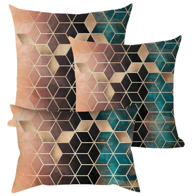 Ensemble de coussins décoratifs à double face (18 po x 18 po, 12 po x 20 po, 20 po x 20 po) avec insertions