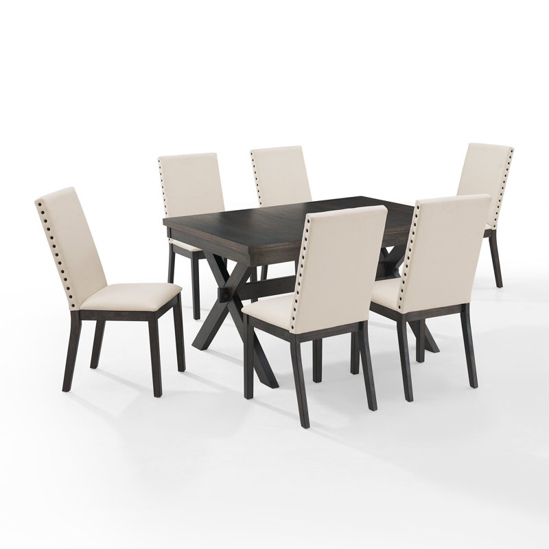 Dunblane Self Storing Leaf Dining Set, 7 Pieces: Table, 6 Chairs