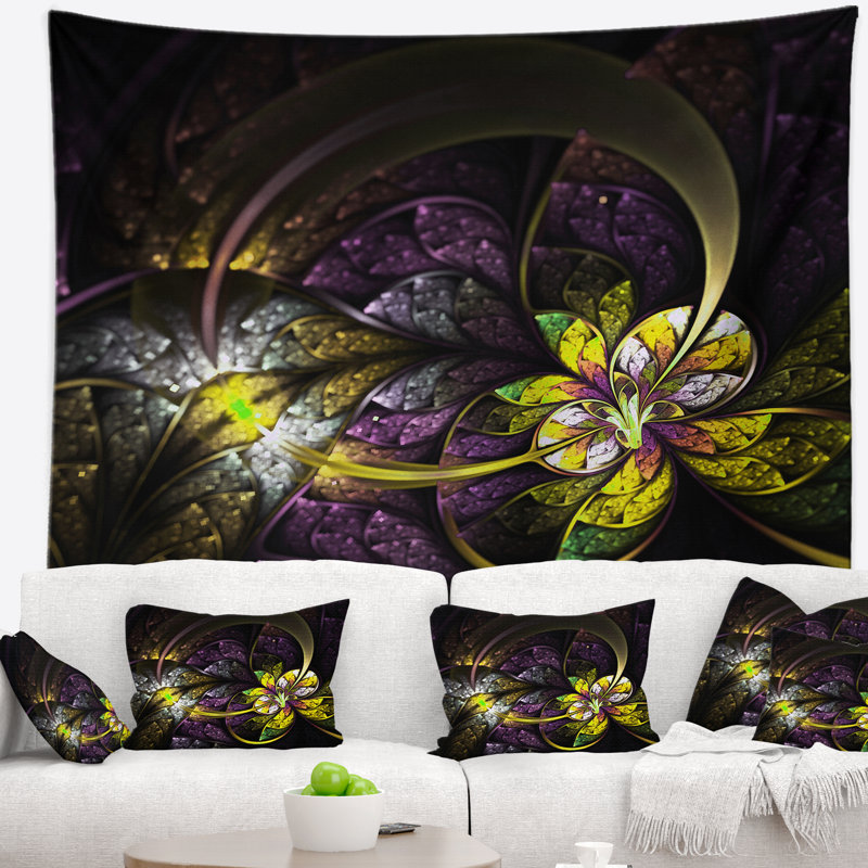 Tapisserie florale «Alien foncé», H 32 po x l 39 po