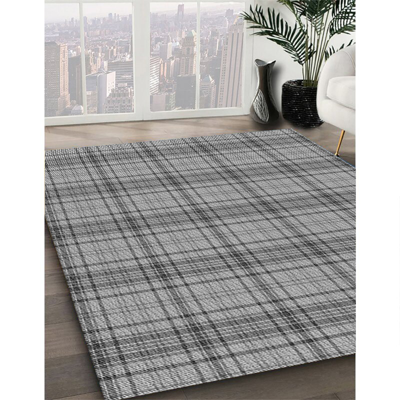 Tapis gris tissé à la machine, Rectangle 8 pi x 10 pi
