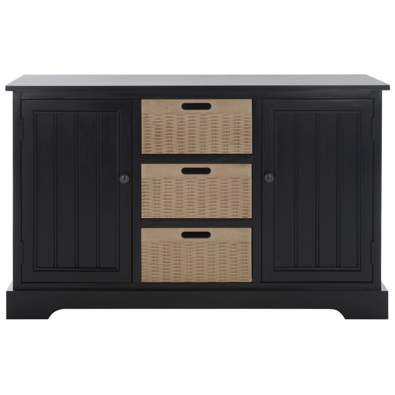 Paille 39.75'' Console Table, Black/Natural