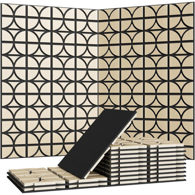 3D Acoustic Wood Panels, 12" x 12"